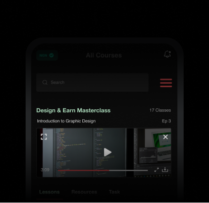 snippet of the courses